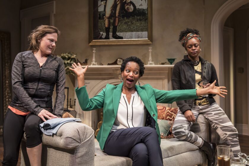 <br>Linsey Page Morton (from left), Lily Mojekwu and Ericka Ratcliff star in “Plantation!” at Lookingglass Theatre. | Liz Lauren Photo