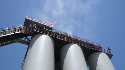 Asphalt being made at the MAT Asphalt plant. 