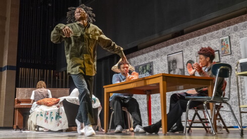 Student actors at Simeon Career Academy perform at Simeon’s John Everett Auditorium.