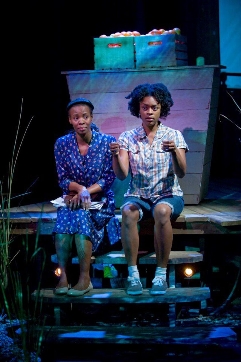 Tamberla Perry as Vera (left) and Ericka Ratcliff as the title character in “Bulrusher” at Congo Square Theatre in 2012.