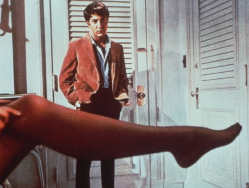 The iconic poster shot of “The Graduate,” starring Dustin Hoffman and the late Anne Bancroft.