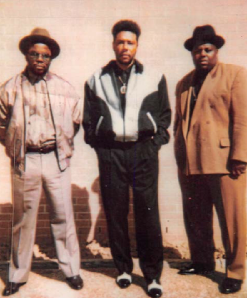 Gangster Disciples co-founder Larry Hoover (center) with top gang lieutenant Gregory Shell (left) and gang associate Keith McCain.
