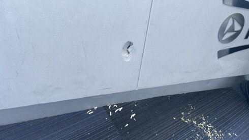 A hole in the wall after a scuffle involving former Bear Otis Wilson at Soldier Field.