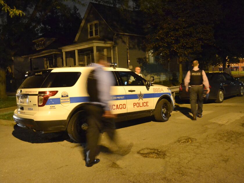 Police investigate a shooting about 3:30 a.m. Sunday, September 2, 2018 in the 10800 block of South Princeton Avenue in Roseland, Chicago. | Justin Jackson/ Sun-Times