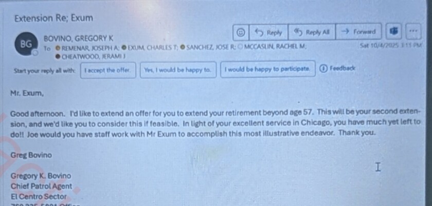 Bovino email to Exum