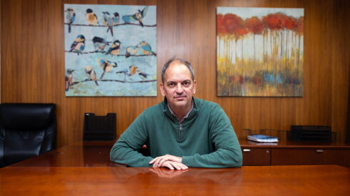 Mike Repay, Lake County commissioner and head of the county's Democratic Party, in his office at the Lake County Courthouse in Hammond, Indiana on Monday, Oct. 26, 2026.