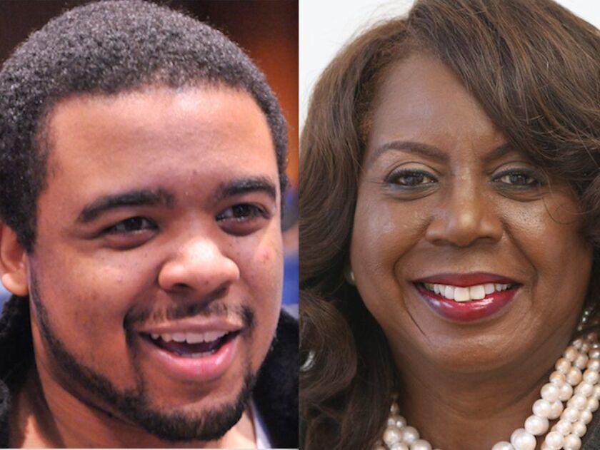 Entrepreneur Neal Sales-Griffin, left, and Circuit Court Clerk Dorothy Brown, right. Sun-Times file photos.
