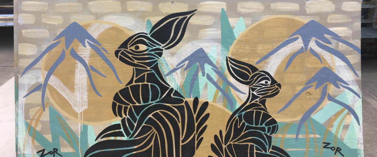 ZorZorZor painted this mural in 2019 along a rail line in Berwyn.