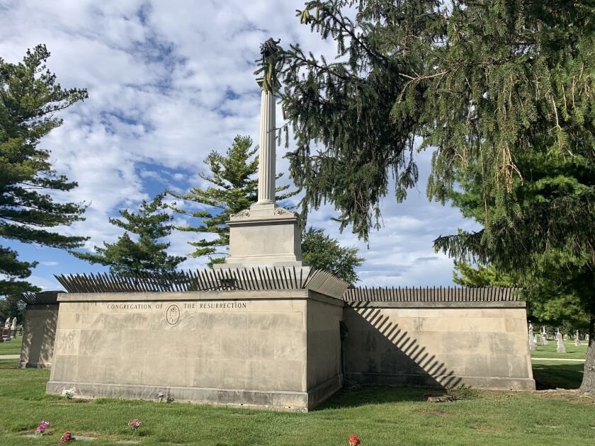 The Resurrectionists’ burial site at St. Adalbert Cemetery in Niles.