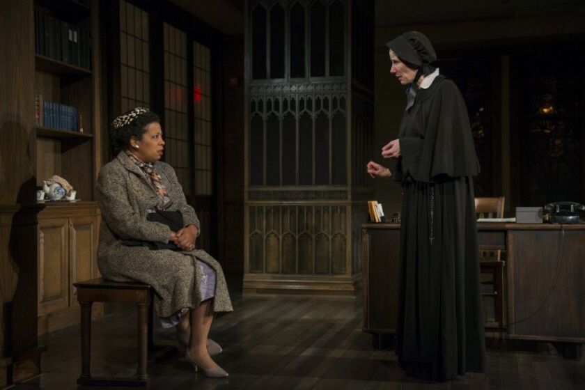 Ann Joseph (left) and Karen Janes Woditsch in “Doubt: A Parable,” at Writers Theatre. (Photo: Michael Brosilow)