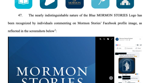 Among the church and podcast emblems referenced in a lawsuit filed by the Church of Jesus Christ of Latter-day Saints.