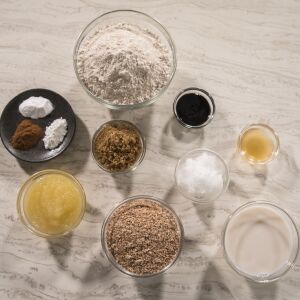 The ingredients are assembled for Grandma Gloria’s bran muffins. | Ashlee Rezin/Sun-Times
