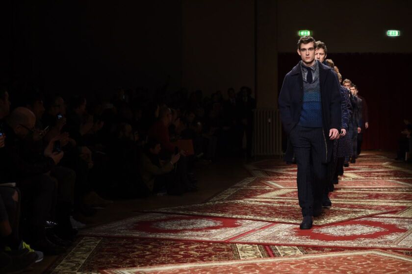 Models walk the runway during the Missoni Show as a part of Milan Menswear Fashion Week Fall Winter on Sunday in Milan, Italy. | Photo by Tullio M. Puglia/Getty Images