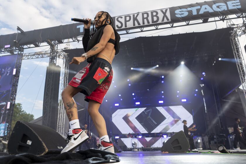 Coi Leray performs on day two of the Summer Smash Festival.