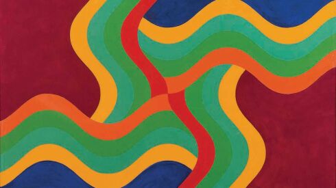 Mohamed Melehi (Morocco) “Composition,” 1970, acrylic on wood. The artwork is featured in “Taking Shape: Abstraction from the Arab World, 1950s-1980s,” at the Block Museum of Art.