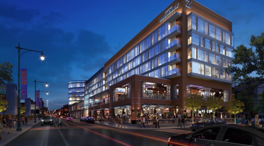 Architectural rendering of the Hotel Zachary. | Parkatwrigley.com