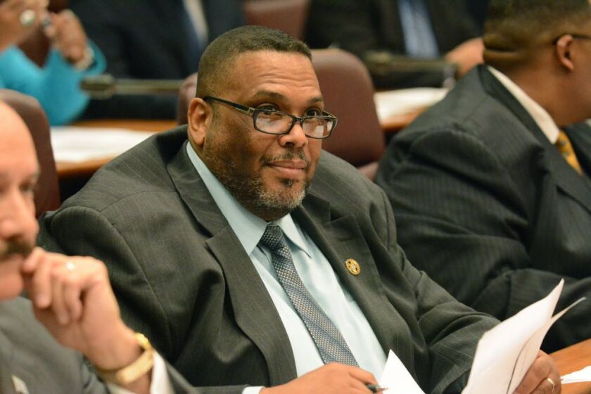 Ald. Chris Taliaferro at a Chicago City Council meeting.