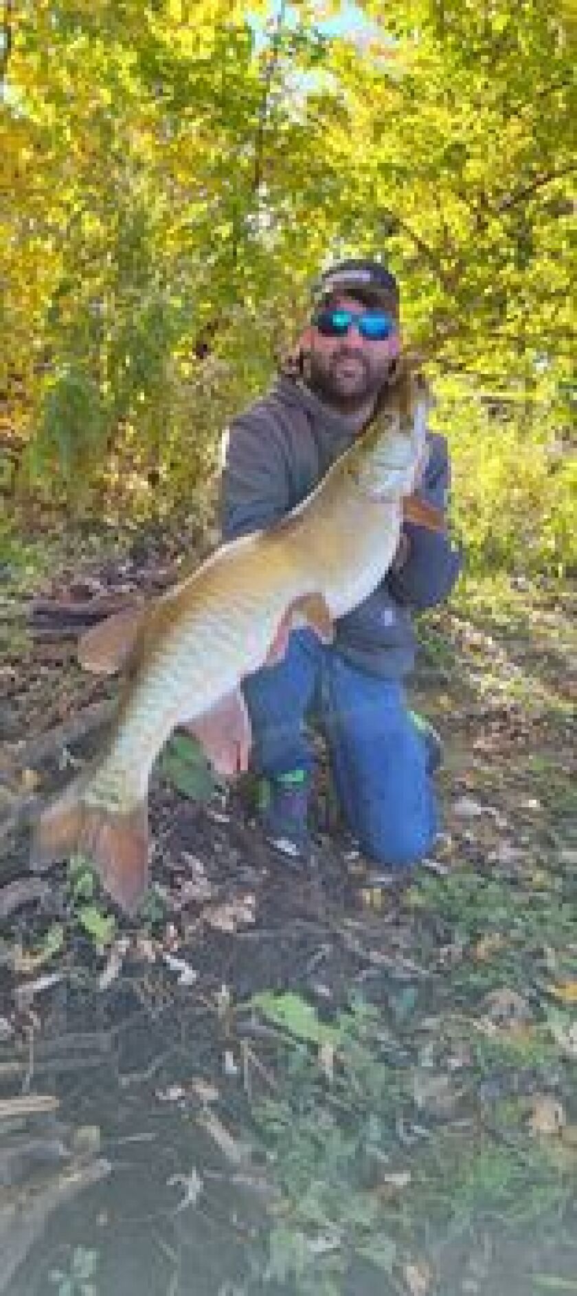 Another view of Russell Johnson with his biggest muskie from the Fox River. Provided photo