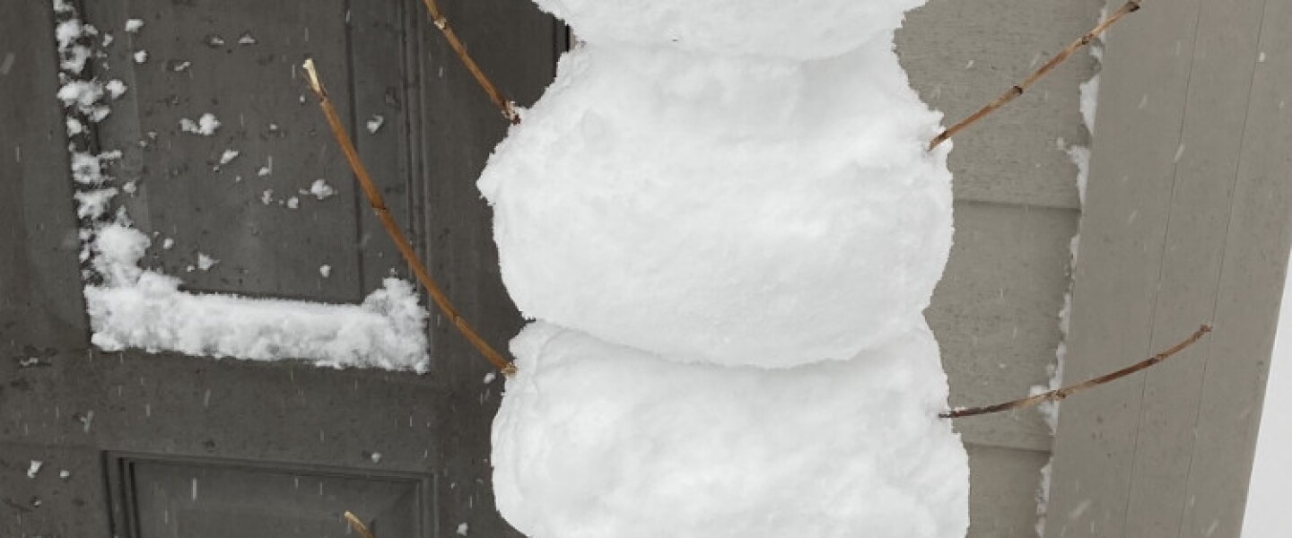A skinny snowman by Slater W., 12, a seventh-grader at Palos South Middle School in Palos Park.
