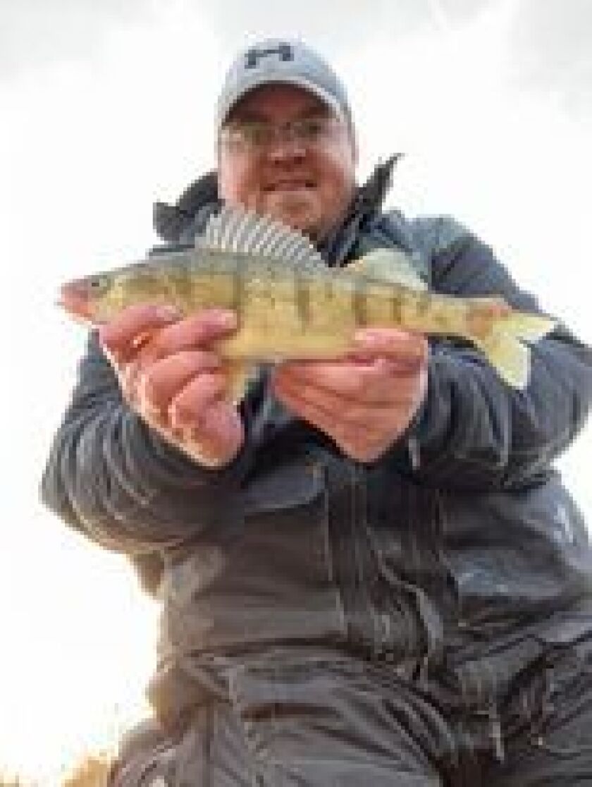 Fraser Semple with his PB perch from Calumet Harbor. Provided photo