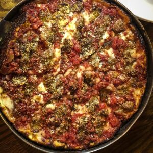 Deep dish pizza at LaBriola Ristorante in Chicago. | Sun-TImes Staff
