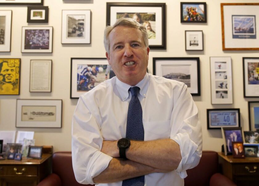 Chicago businessman and Democratic candidate for Illinois Governor Chris Kennedy poses for a portrait in his office in Chicago in February. (AP File Photo/Charles Rex Arbogast)