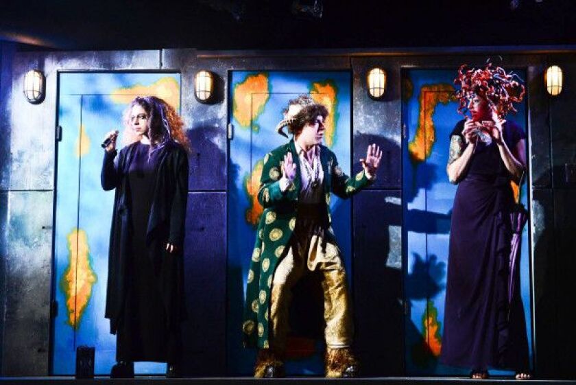 Dana Omar (from left), Zeke Sulkes and Lindsey Gavel appear in the new remount of ‘All Our Tragic.”| EVAN HANOVER