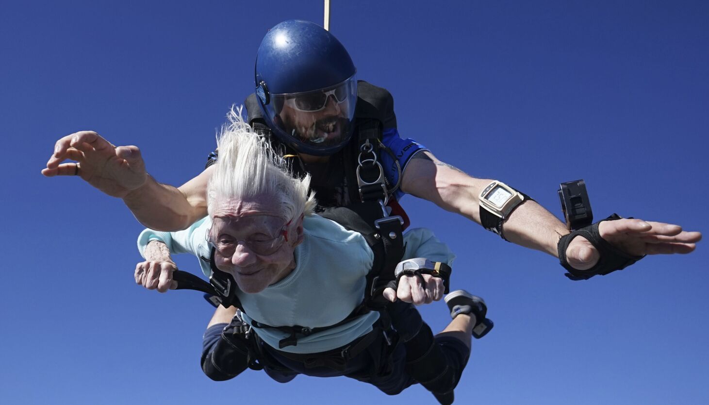 NextImg:104-year-old skydiver, Chicagoan Dorothy Hoffner, dies weeks after becoming the oldest person to parachute from a plane