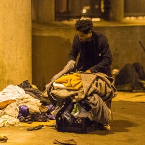 A homeless man begins packing his belongings in lieu of the deadline that residents of “The Triangle” were given to evacuate the area by the city of Chicago, Monday, June 11, 2018, in Chicago. | Tyler LaRiviere/Sun-Times