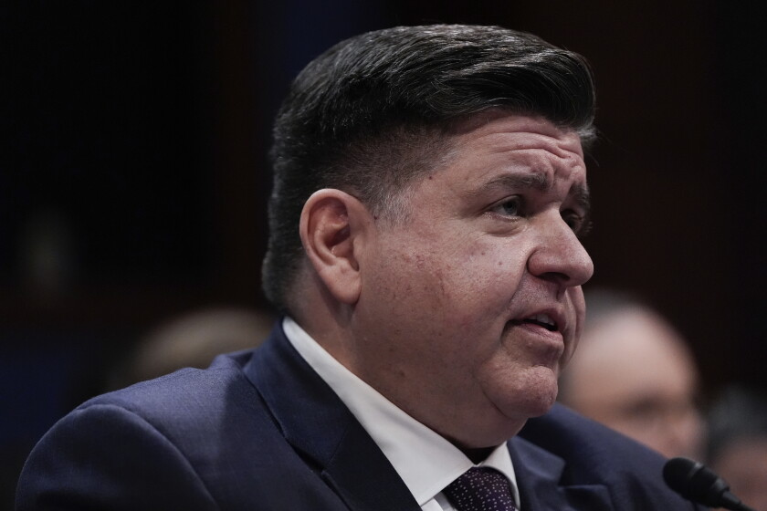 Illinois Gov. JB Pritzker speaks during a House Committee on Oversight and Government Reform hearing, Thursday, June 12, 2025, at the U.S. Capitol in Washington.
