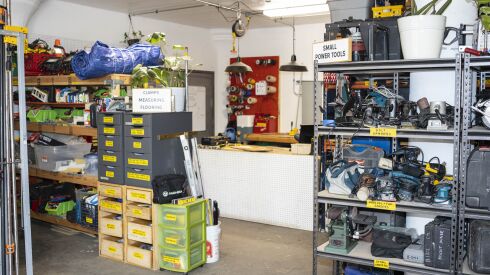 A variety of tools and hardware available to members of the library at the Chicago Tool Library at 1048 W. 37th St in Bridgeport, Tuesday, June 7, 2022.