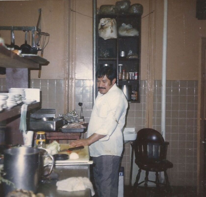 Samuel Linares in the kitchen at his restaurant, La Casa de Samuel.