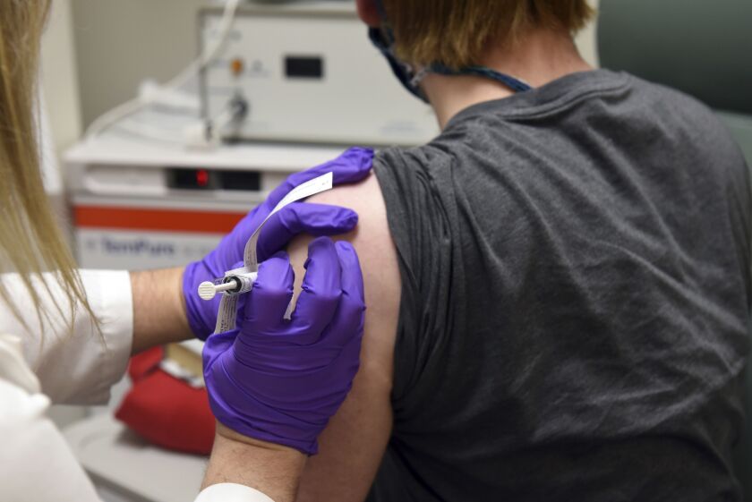 the first patient enrolled in Pfizer’s COVID-19 coronavirus vaccine clinical trial at the University of Maryland School of Medicine in Baltimore.