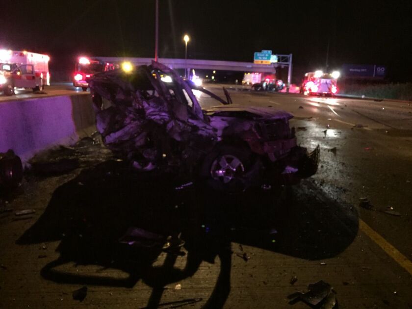 The aftermath of a fatal rollover crash on I-80/94 in Gary early Friday. | Indiana State Police
