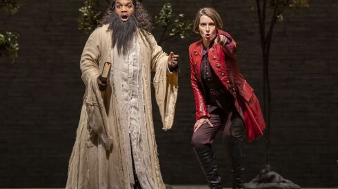 Lawrence Brownlee as Ory and Kayleigh Decker as Isolier in “Le Comte Ory.” 