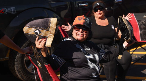 Chicago White Sox fans tailgate outside Rate Field.