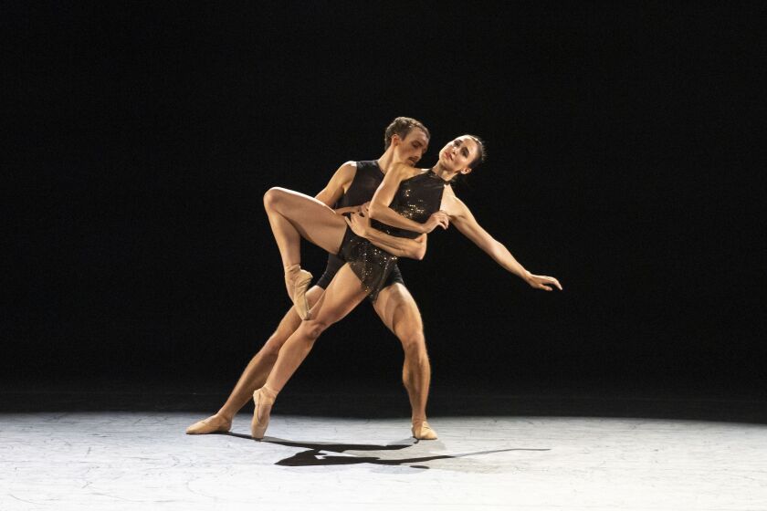 Betsy McBride and Jacob Clerico are shown in American Ballet Theatre’s “Indestructible Light,” part of the “ABT Across America” program that will be presented July 8 at the Pritzker Pavilion. Photo: Todd Rosenberg Photography.