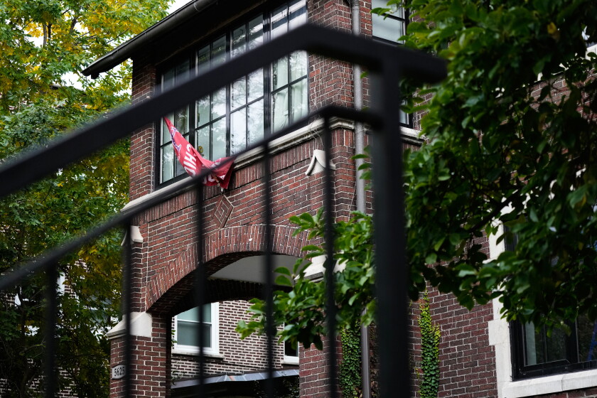 The AEPi fraternity house near the University of Chicago campus, where an alleged sexual assault was reported at a weekend party.