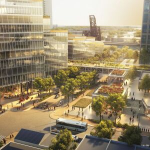 Artist’s rendering of 15th and Clark streets. | Provided by Related Midwest