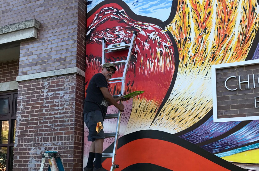 Budlong Library Chicago murals: Budlong Woods Branch library mural symbolizes ...