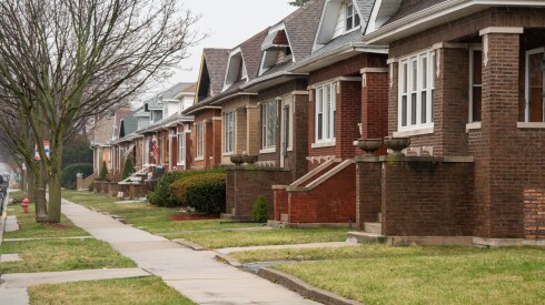 A row of suburban bungalows in Berwyn last year.
