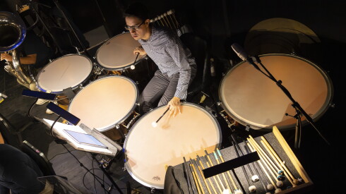 Musicians practice during an orchestral rehearsal, lead by Nathan Brock, Conductor, at the Lyric Opera for the Joffrey's “Liliom" in Chicago on September 14, 2026.