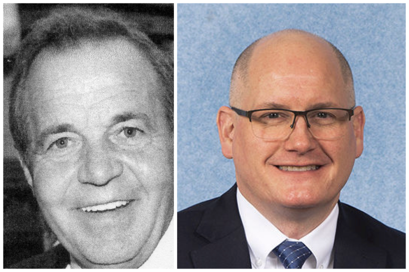 Sébastien "Sam" Palumbo, à gauche, et Michael Prater, avocat en chef du ministère des Transports de l'Illinois, à droite.