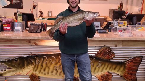 An angler with a good walleye from Shabbona Lake. Provided by Boondocks