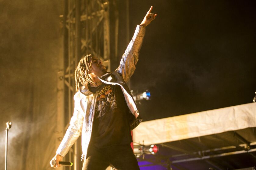 Vic Mensa performs on Friday on the first day of Riot Fest in Douglas Park. | Ashlee Rezin/Sun-Times