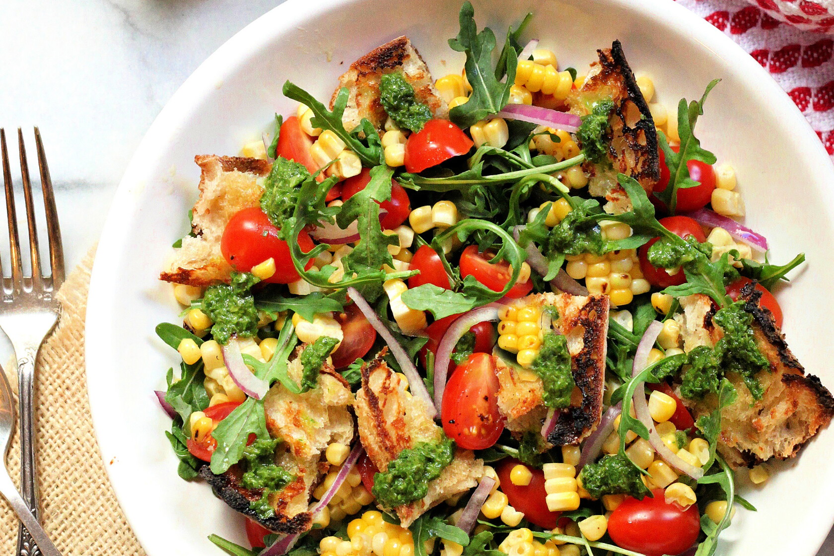 Rusty Clock Texture Vibrant salad inspired by Italian panzanella takes advantage of sweet ...