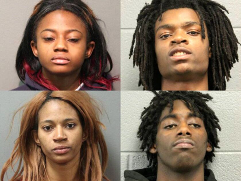 Brittany Covington of Chicago; (clockwise from upper left) Tesfaye Cooper of Chicago; Jordan Hill of Carpentersville; and Tanishia Covington of Chicago. File Photo. | Chicago Police Department