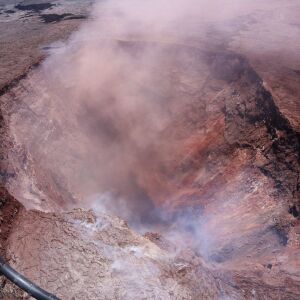 A plume of ash rises from the Puu Oo vent on Hawaii’s Kilaueaa Volcano. | U.S. Geological Survey via AP