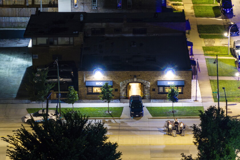 Chicago police investigate South Chicago Chapel after investigators found dozens of decomposing bodies in the basement of the funeral home on Thursday.