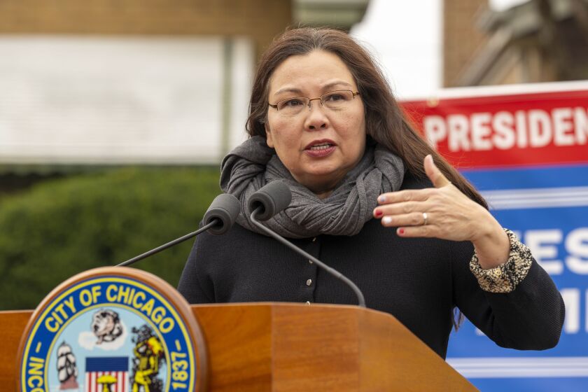 Sen. Tammy Duckworth, an Army veteran who trained at Midway Airport. She is among lawmakers pushing for cleanup of the toxic chemicals at airports.